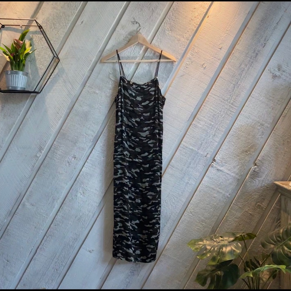 topshop camo slit dress